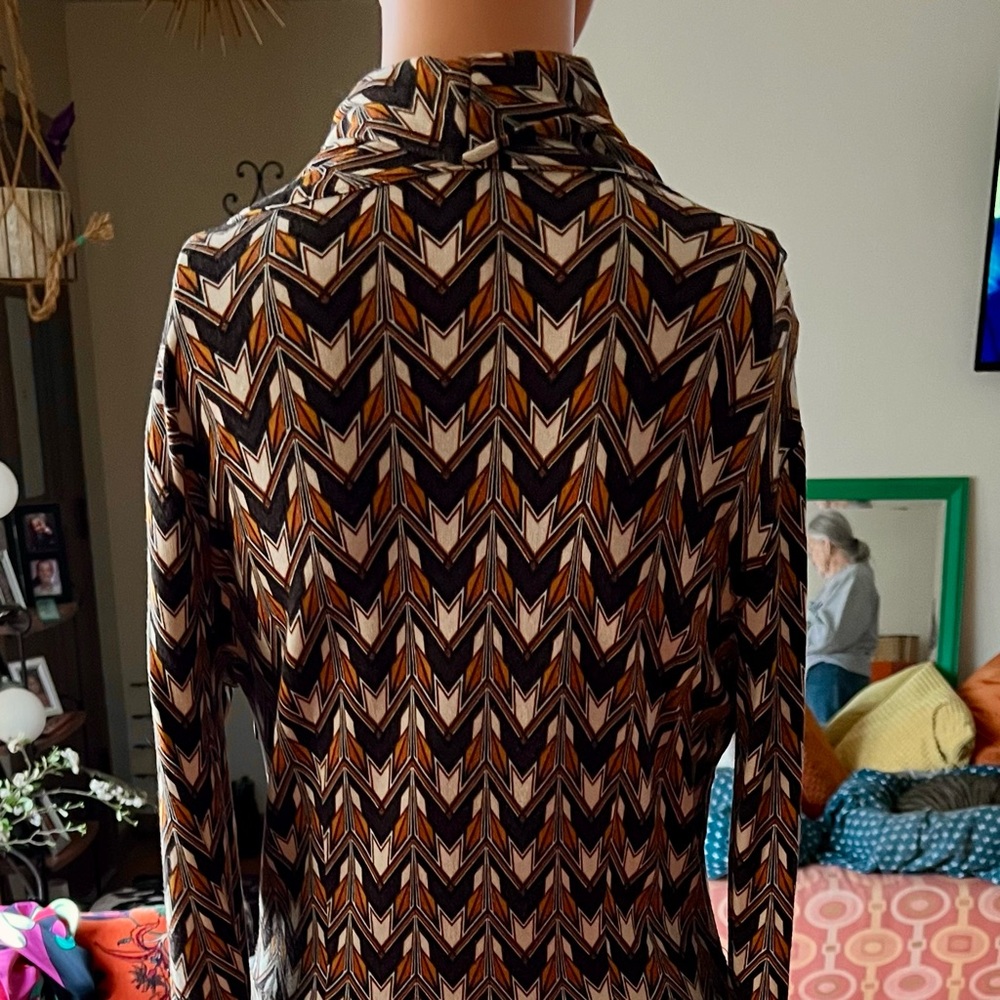 Vintage 90s LOFT Chevron Cowl Neck Dress - Picture 5 of 5